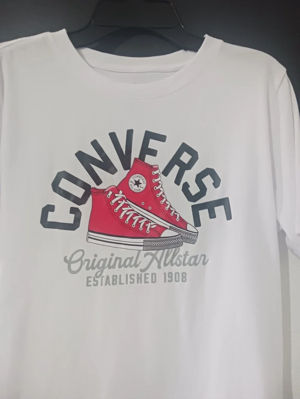 Converse Boy White Printed Sneakers Shirt